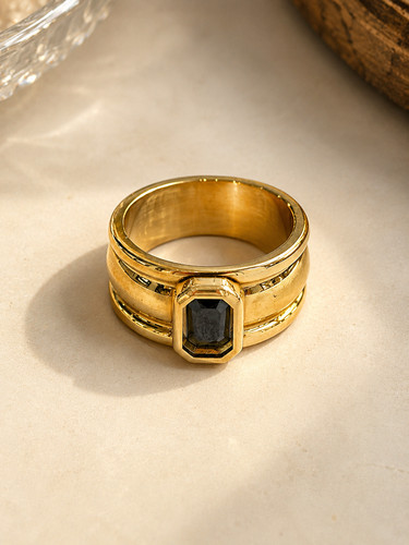 Bague plaqué 18k - or,