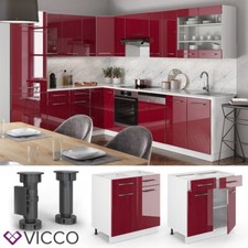 Meuble sous-plan 80 cm Meuble de cuisine Fame-Line blanc bordeaux rouge VICCO