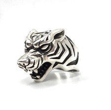 Bague tête de lion en argent