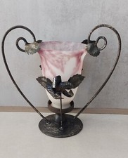 Vase en pâte de verre et fer