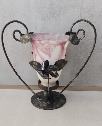 Vase pâte verre et fer - vase,
