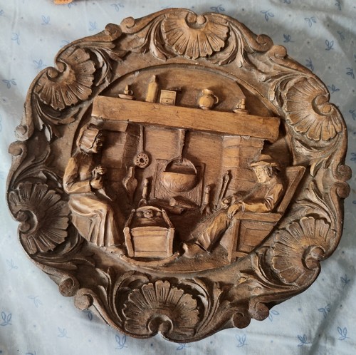 Assiette murale ronde - en, bois