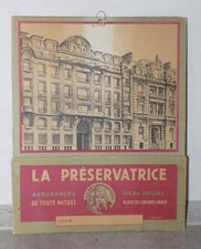 ANCIEN CARTON PUBLICITAIRE PORTE COURRIER  MURAL PLV ASSURANCE LA PRESERVATRICE