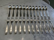 Boulenger Art Déco 12 couverts à entremets, dessert, 24 pièces, en métal argenté