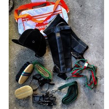 KIT affaires "équestre" teenager : bombe, mini-chaps, longe, licol