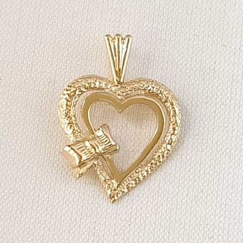 14k jaune coeur avec - avec, noeud