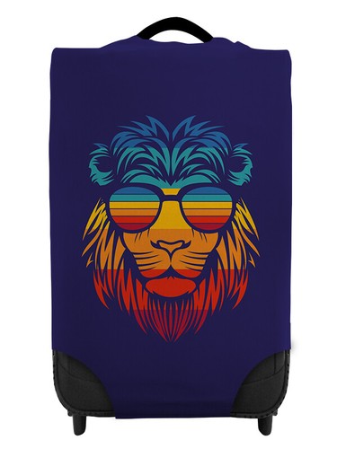 Rétro lion tête bleu - lion,
