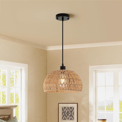 Lampe rotin vintage - lampe,