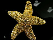 SIGNED SWAROVSKI CRYSTAL STARFISH  PIN ~ BROOCH RETIRED ~ RARE RETIRED 