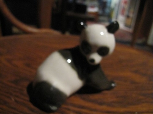 Panda bear figurine signed - figurine,