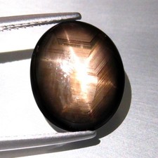 PIERRE PRÉCIEUSE SAPHIR ÉTOILE NOIRE NATURELLE SCINTILLANTE 6 RAYONS 6,37...