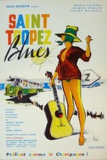 SAINT TROPEZ BLUES - CAR / BUS / GUITAR / SEXY - ORIGINAL FRENCH MOVIE POSRER