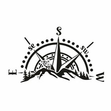 Montagne autocollant camping - autocollant,,