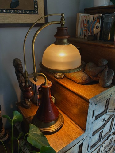 Lampe vintage design bois - vintage,