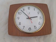 Ancienne Horloge Murale Jaz  24x20 Cm Vintage Formica Collection Voir Détail 