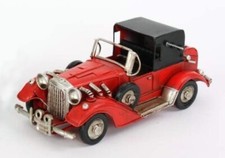 Reproduction Réplique voiture ancienne rouge vintage rétro métal - 16 cm