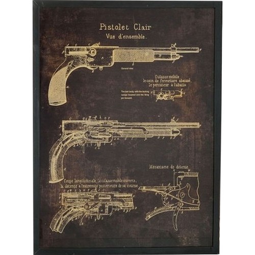 Cadre pistolet bois verre - cadre,