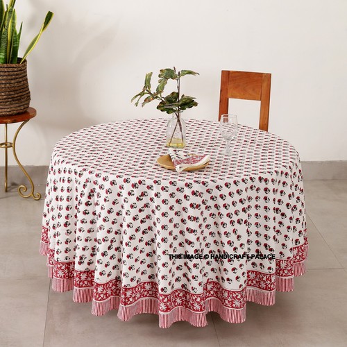 Nappe ronde coton imprimé - nappe, en