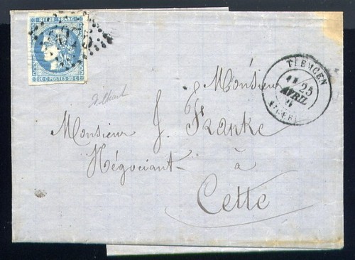 Rare lettre tlemcen - lettre,