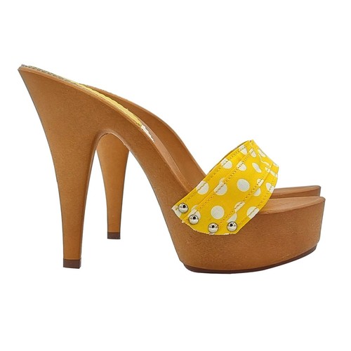 Mules jaunes pois chaussures - pois,