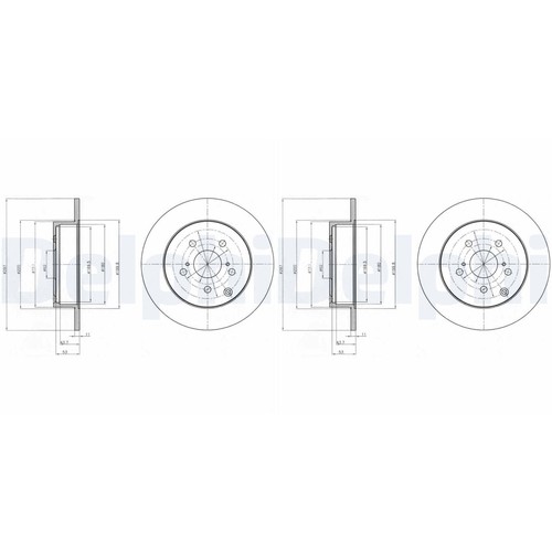 Delphi disques frein - 2x, de