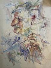 Tableau & Peinture Aquarelle 1978 Psychédélique Vintage Painting