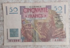 50 Francs Verrier État Moyen (Bruni) 1949