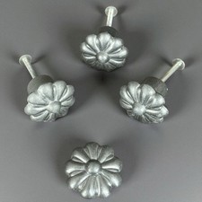 Lot 4 Poignées Boutons de Meuble Motif Fleurs Ancien Vintage Rétro Déco