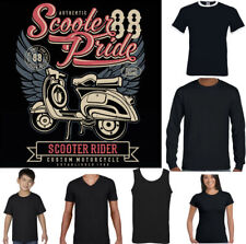 Scooter T-Shirt Hommes Pride Drôle Mod Lambretta Vespa Paul Weller Vélo Logo Top