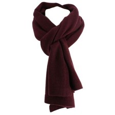 Tony & Paul. Echarpe. QUEENSLAND, Laine. Rouge Bordeaux  - Uni -  FABRIQUE EN IT