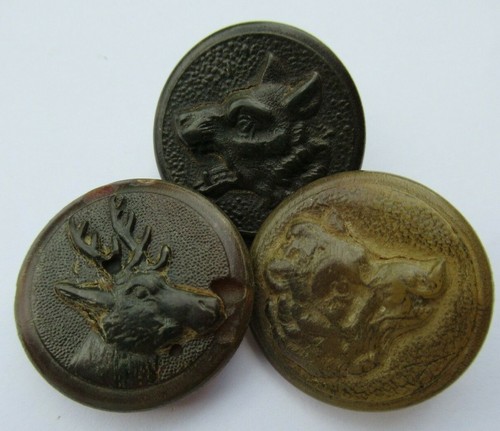 Ancien bouton corne venerie - 3,