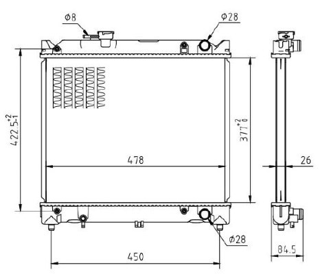 Mtr radiateur eau - eau, aluminium