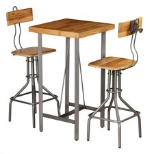 Ensemble de Bar 3 pcs Teck Recyclé Massif Mobilier de Bistrot Cuisine vidaXL