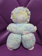 COROLLE VINTAGE DOUDOU POUPEE TISSU FLEUR LIBERTY GRELOT  23CM