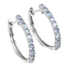 925 Argent Sterling Boucles Rond Tanzanite 2.5mm Pierre Précieuse Bijoux
