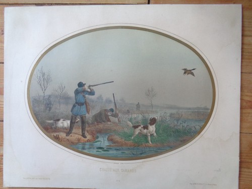 Grande gravure ancienne - , chasse
