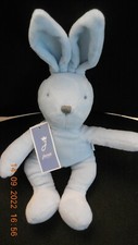 316/ doudou peluche lapin bleu