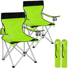 2x chaises de Camping pliantes avec sac Camping chaise de plage extérieure vert