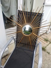 Ancien miroir Soleil Œil de sorcière Chaty Vallauris 85 cm MIROIRE BOMBE