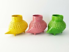 MAGNIFIQUE SUITE DE 3 VASES HERISSON CERAMIQUE 1960 VINTAGE 60S 1960S ANNEES 60