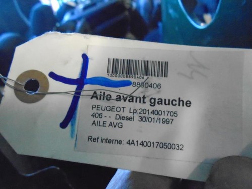 Aile avant gauche peugeot - gauche, 406
