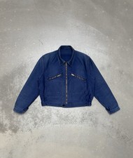 Vintage ADOLPHE LAFONT french faded blue moleskin cyclist jacket size M 1950