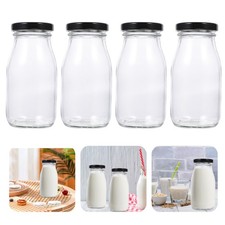  4 Pcs Récipient Verre Boisson Bouteille De Lait Petits Conteneurs Liquides