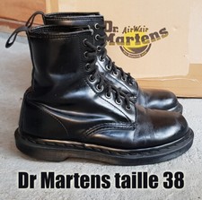 Dr MARTENS "Mono noir intégral" taille 38 UK5 cuir 1460