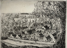 Saint Nicolas des Eaux JEAN FRELAUT Gravure EAU FORTE 91/102 Bretagne XX°