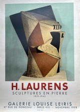 Henri LAURENS : Exposition Galerie Louise LEIRIS, lithographie originale 1958