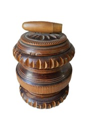 Belle Boîte Vintage en Bois Sculpté Forêt Noire * Prise en forme de cigare