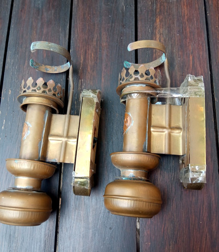 Paire lampes bougeoirs - paire,
