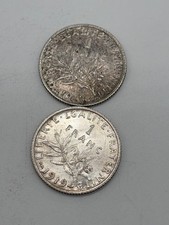 Lot 2 pièces 1 franc argent