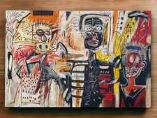 Tableau huile toile d'artiste Jean-Michel Basquiat signé estampillé fait...